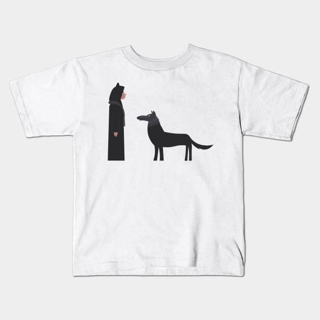 Red Revolting Wolf Rhymes Kids T-Shirt by ijoshthereforeiam